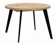 Ausziehtisch Esstisch TABLE ROUND Optik Artisan Eiche Beine schwarz