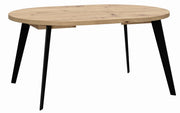Ausziehtisch Esstisch TABLE ROUND Optik Artisan Eiche Beine schwarz