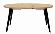 Ausziehtisch Esstisch TABLE ROUND Optik Artisan Eiche Beine schwarz