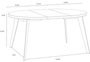 Ausziehtisch Esstisch TABLE ROUND Optik Artisan Eiche Beine schwarz