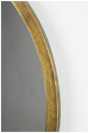 Wandspiegel Spiegel FEYZA rund 41 cm mit Ablage messingfarbig