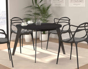 Esstisch Ausziehtisch TABLE ROUND 110 - 155 cm Schwarz matt von Forte