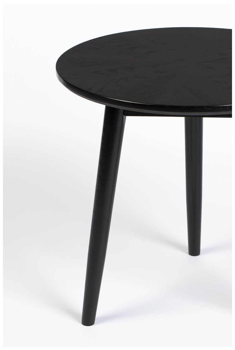 Beistelltisch FABIO BLACK Ø 50 Eiche furniert schwarz