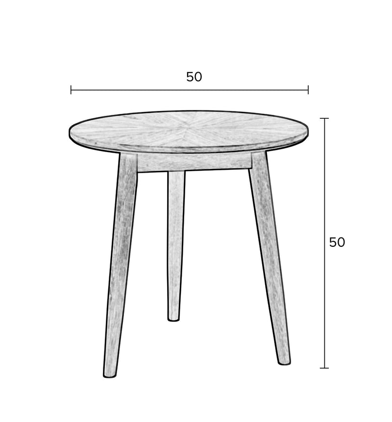 Beistelltisch FABIO1 NATURAL Ø 50 Eiche furniert lackiert