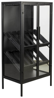 Weinschrank Weinregal ROB Vitrine aus Metall im Vintage Style