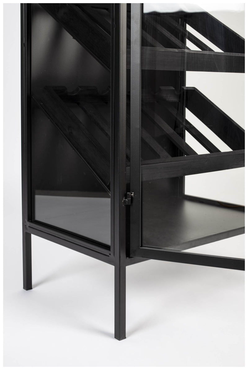 Weinschrank Weinregal ROB Vitrine aus Metall im Vintage Style