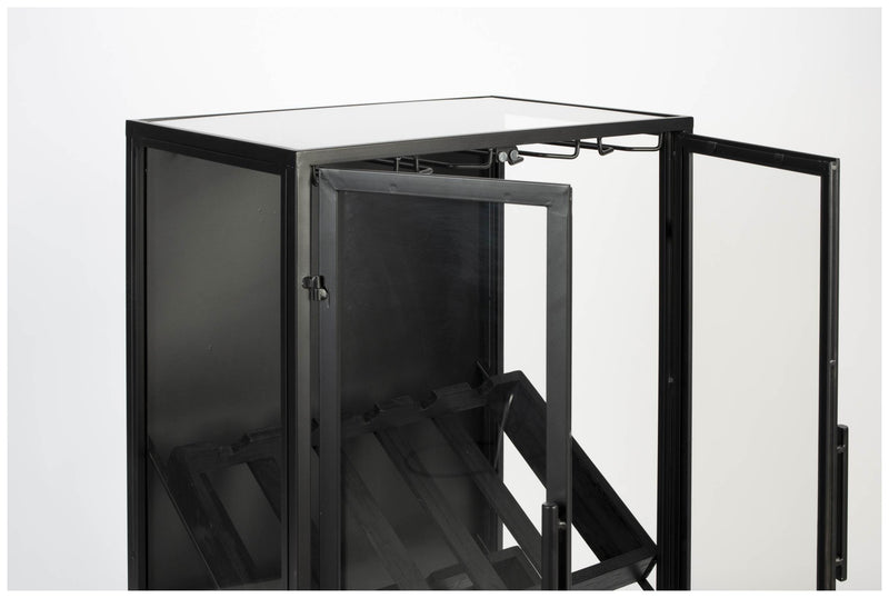 Weinschrank Weinregal ROB Vitrine aus Metall im Vintage Style