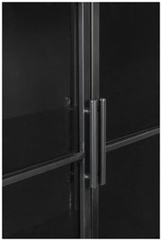 Schwarze Vintage Vitrine Kommode FERRE L