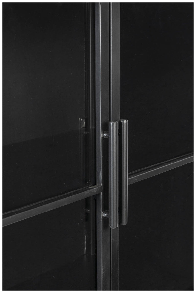 Schwarze Vintage Vitrine Kommode FERRE L