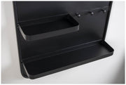 Wandspiegel Spiegel PASCAL L mit Ablagen und Haken Metall schwarz