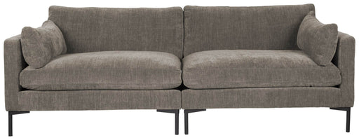 Zuiver 3-sitzer Sofa SUMMER COFFEE mit Metallgestell in Gesamtansicht von vorne.