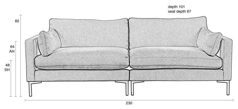 Zuiver 3-sitzer Sofa SUMMER LATTE