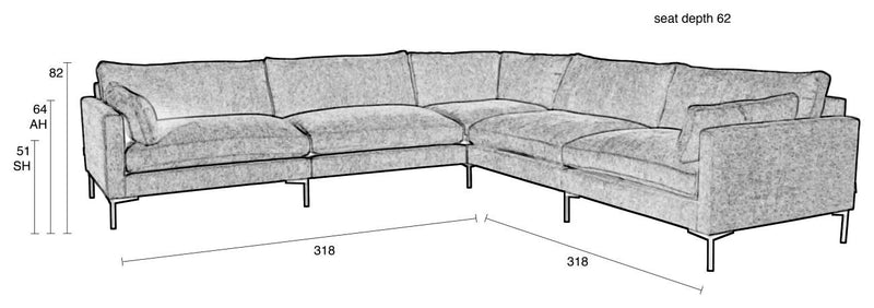 Zuiver Ecksofa Sofa SUMMER ANTHRAZIT 7-Sitzer