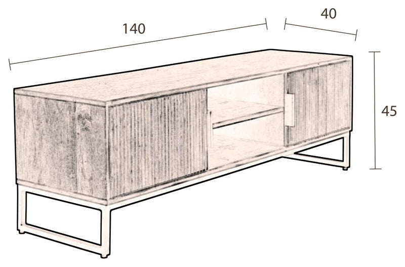 Sideboard Lowboard SAROO von DutchBone aus Mangoholz