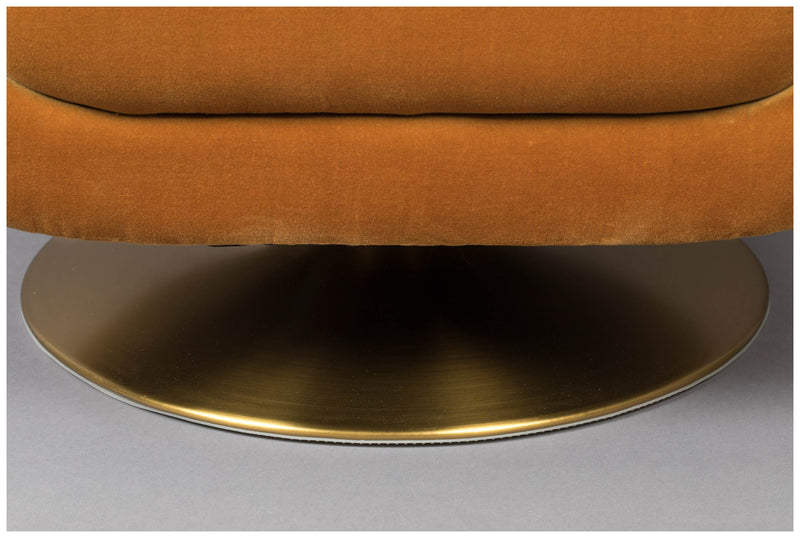 Drehbarer Lounge Sessel MEMBER Samtstoff WHISKEY von DutchBone