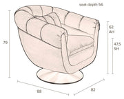 Drehbarer Lounge Sessel MEMBER Samtstoff WHISKEY von DutchBone