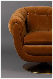 Drehbarer Lounge Sessel MEMBER Samtstoff WHISKEY von DutchBone