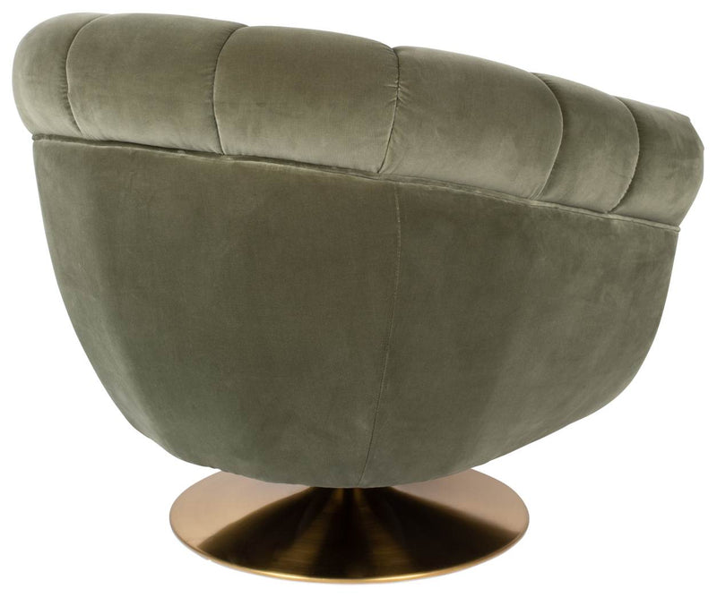 Drehbarer Lounge Sessel MEMBER Samtstoff OLIVE von DutchBone