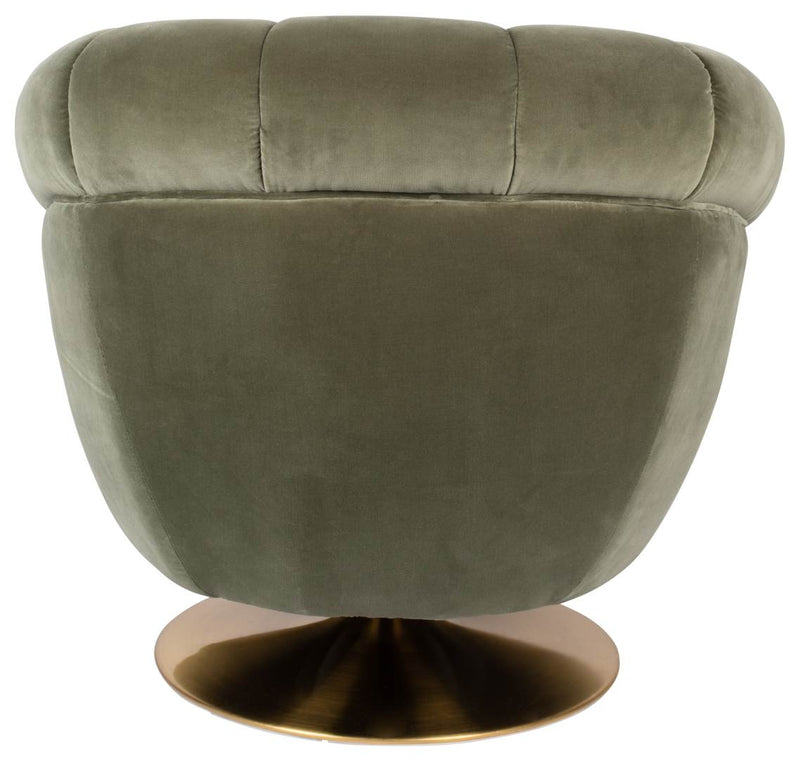 Drehbarer Lounge Sessel MEMBER Samtstoff OLIVE von DutchBone