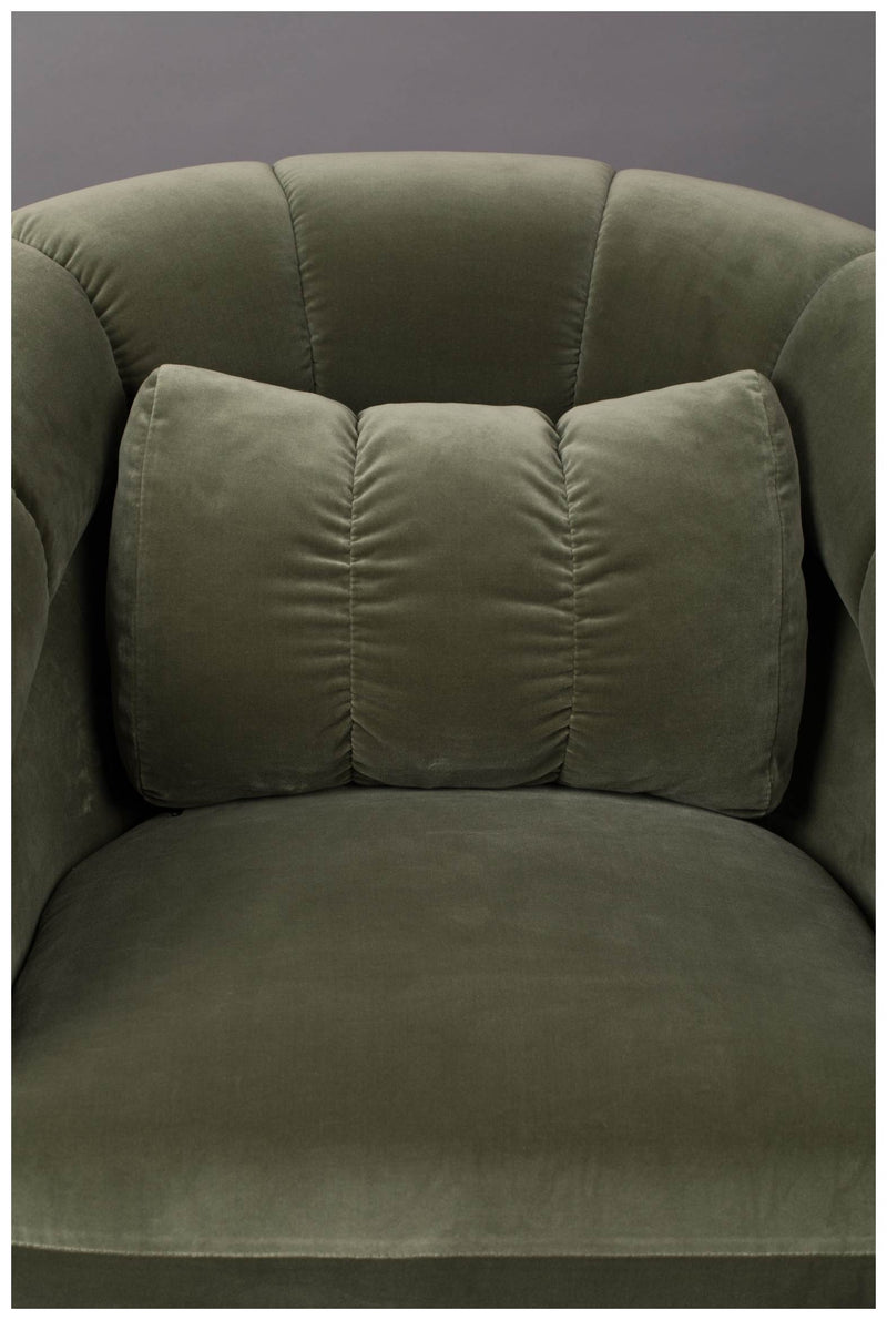 Drehbarer Lounge Sessel MEMBER Samtstoff OLIVE von DutchBone