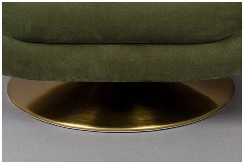 Drehbarer Lounge Sessel MEMBER Samtstoff OLIVE von DutchBone