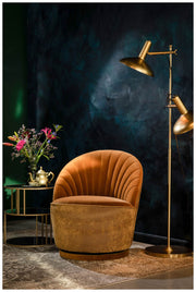 Drehbarer Lounge Sessel MADISON Samtstoff WHISKEY von DutchBone