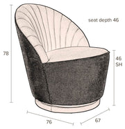 Drehbarer Lounge Sessel MADISON Samtstoff WHISKEY von DutchBone