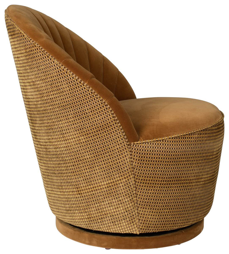 Drehbarer Lounge Sessel MADISON Samtstoff WHISKEY von DutchBone