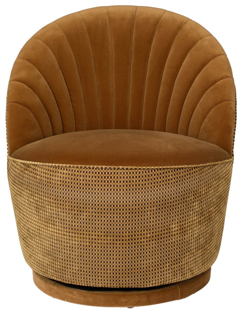 Drehbarer Lounge Sessel MADISON Samtstoff WHISKEY von DutchBone