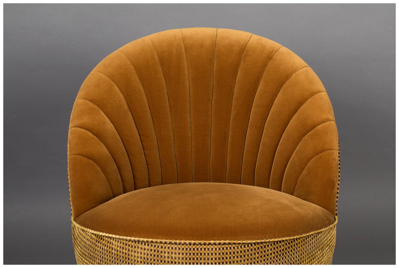 Drehbarer Lounge Sessel MADISON Samtstoff WHISKEY von DutchBone