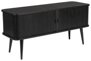 Sideboard BARBIER Schwarz von ZUIVER mit Rollo Schiebetüren