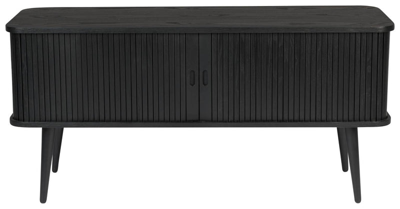 Sideboard BARBIER Schwarz von ZUIVER mit Rollo Schiebetüren