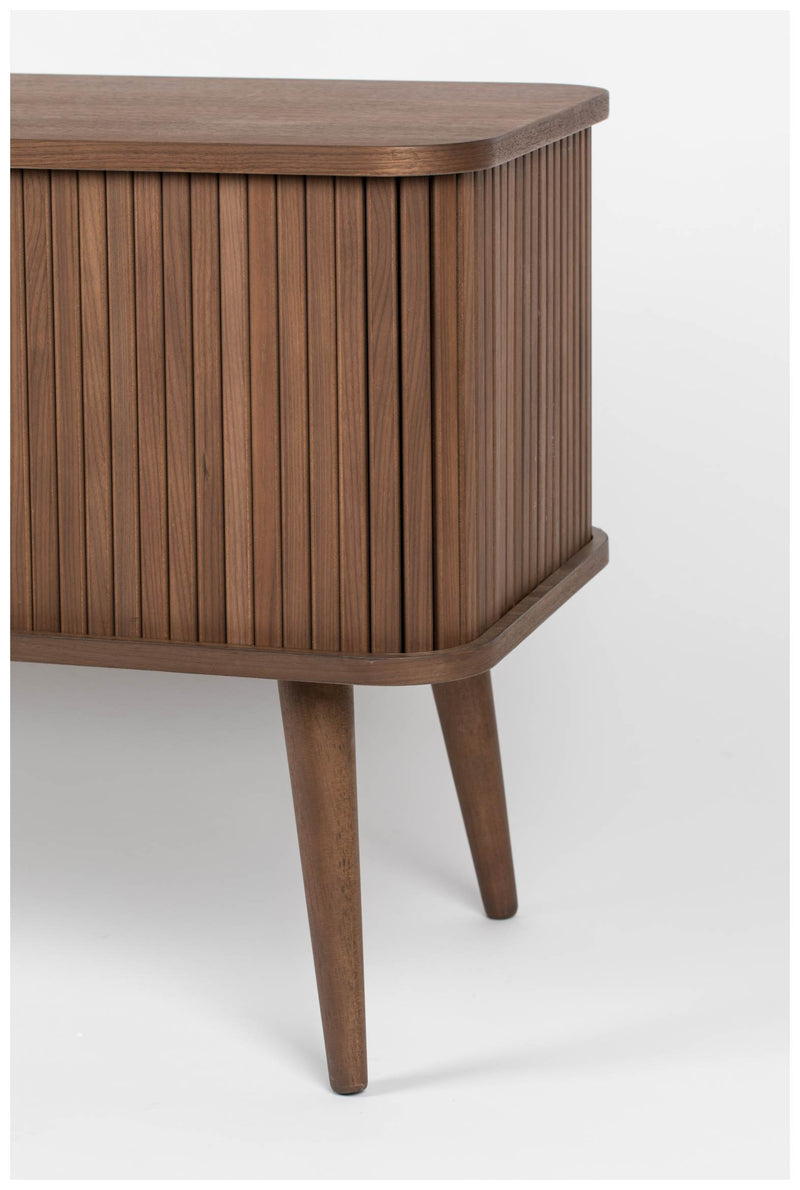 Sideboard BARBIER WALNUSS von ZUIVER mit Rollo Schiebetüren