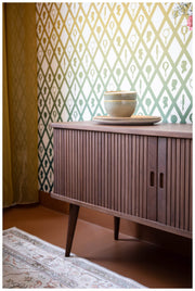 Sideboard BARBIER WALNUSS von ZUIVER mit Rollo Schiebetüren