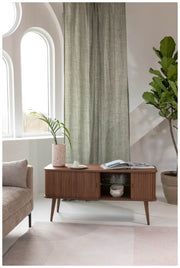 Sideboard BARBIER WALNUSS von ZUIVER mit Rollo Schiebetüren
