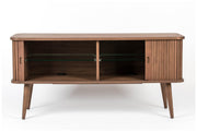 Sideboard BARBIER WALNUSS von ZUIVER mit Rollo Schiebetüren