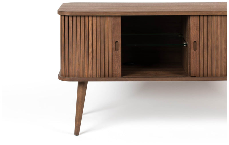 Sideboard BARBIER WALNUSS von ZUIVER mit Rollo Schiebetüren