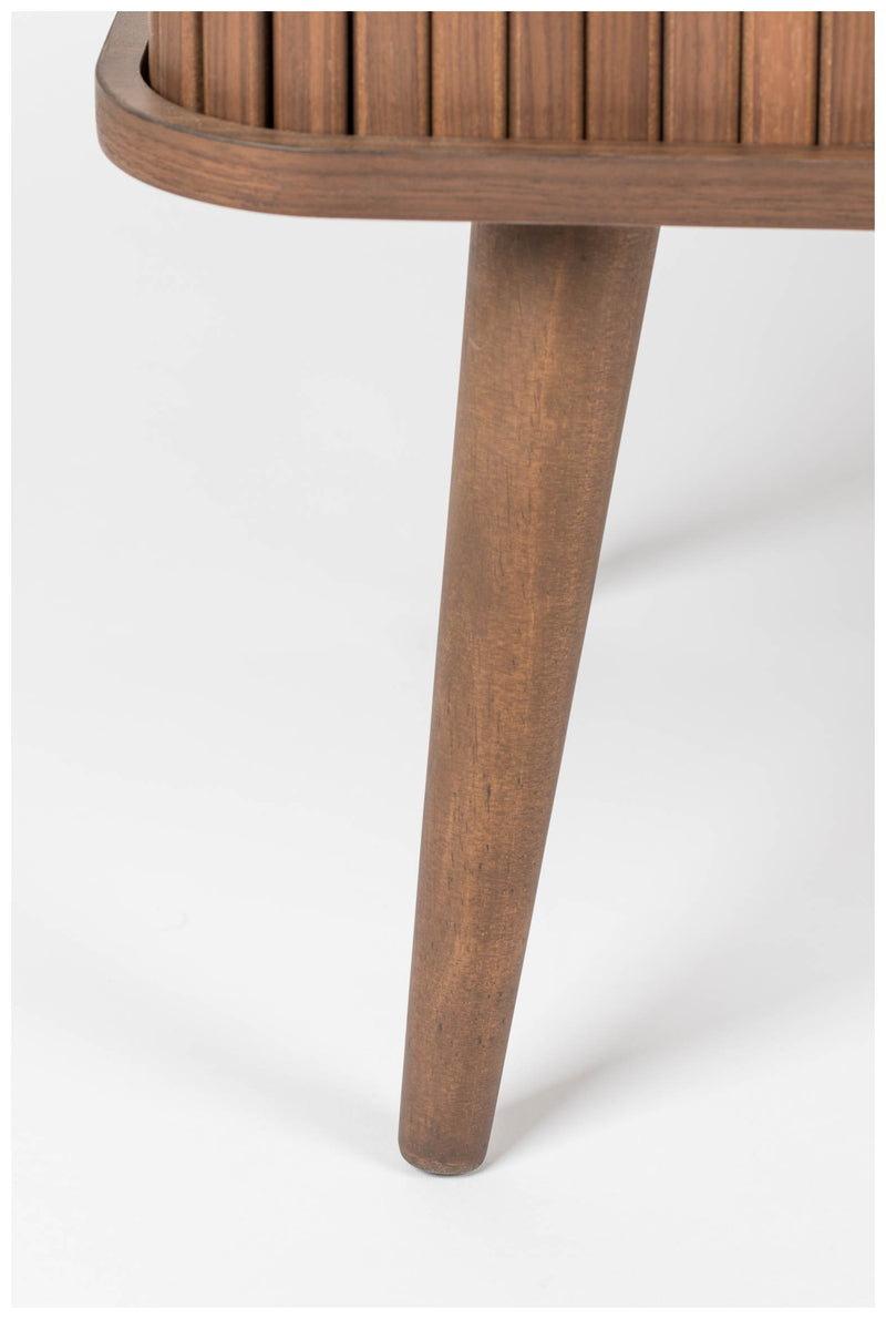 Sideboard BARBIER WALNUSS von ZUIVER mit Rollo Schiebetüren