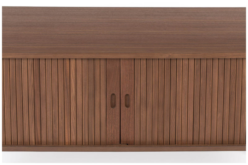Sideboard BARBIER WALNUSS von ZUIVER mit Rollo Schiebetüren