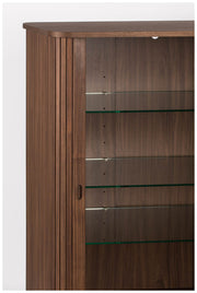 Schrank Kommode BARBIER WALNUSS von ZUIVER mit Rollo Schiebetüren