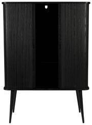 Schrank Kommode BARBIER Schwarz von ZUIVER mit Rollo Schiebetüren