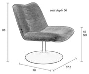 Zuiver Lounge Sessel BUBBA Ocker drehbar