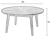 Couchtisch FABIO NATURAL Ø 80 Eiche furniert lackiert