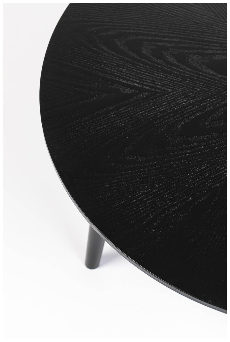 Couchtisch FABIO BLACK Ø 80 Eiche furniert schwarz lackiert