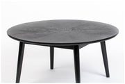 Couchtisch FABIO BLACK Ø 80 Eiche furniert schwarz lackiert