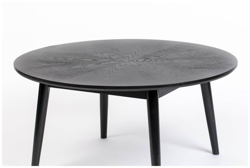 Couchtisch FABIO BLACK Ø 80 Eiche furniert schwarz lackiert