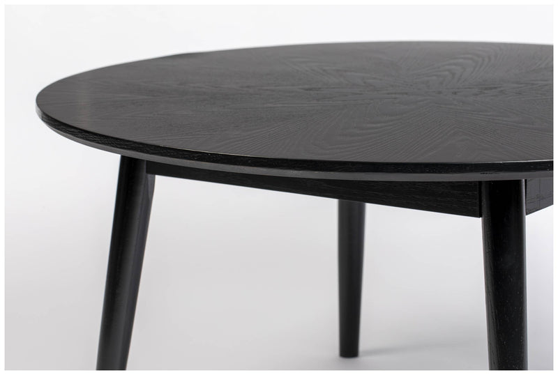 Couchtisch FABIO BLACK Ø 80 Eiche furniert schwarz lackiert