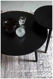 Couchtisch FABIO BLACK Ø 80 Eiche furniert schwarz lackiert