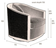 Drehbarer Lounge Sessel AMARON Natur und Grau von DutchBone