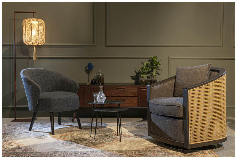 Drehbarer Lounge Sessel AMARON Natur und Grau von DutchBone